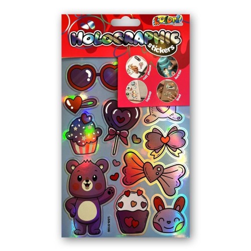 Naklejki holographic cute teddy PENMATE