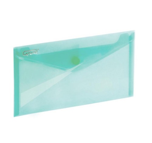 Koperta na zatrzask 225x124mm zielona GRAND, Grand