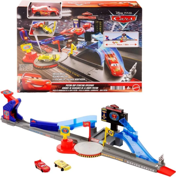Cars Auta Tor kaskaderski Złoty Tłok, Mattel