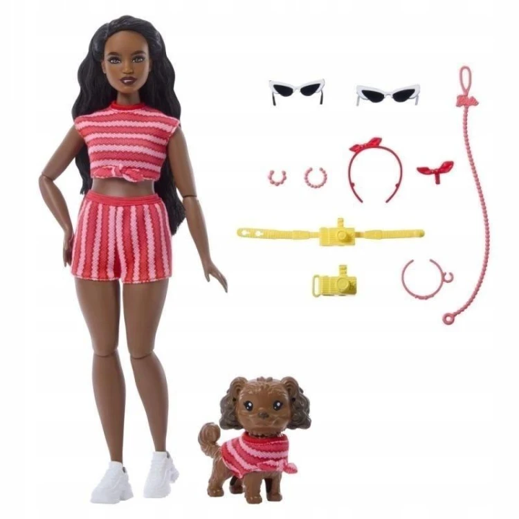 Barbie Jednakowa stylizacja Lalka i piesek - Paski