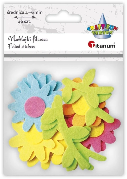Naklejki filcowe 3D kwiatki 16szt