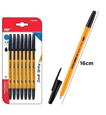 Długopis 1mm czarny 7szt, MP Main Paper