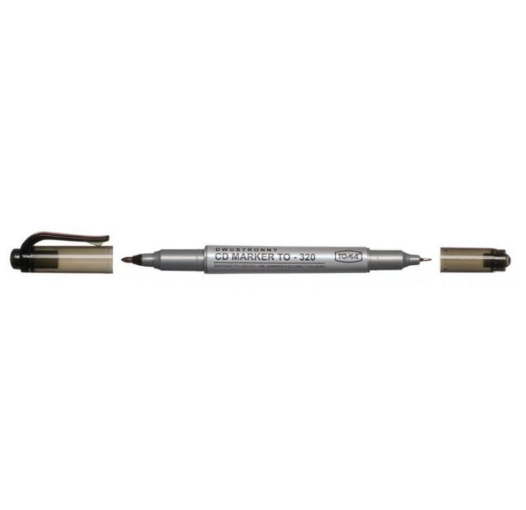 Marker do CD dwustronny czarny (25szt) TOMA, TOMA