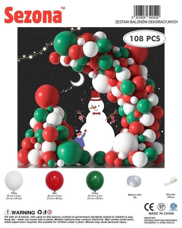 Balony Boże Narodzenie 108szt