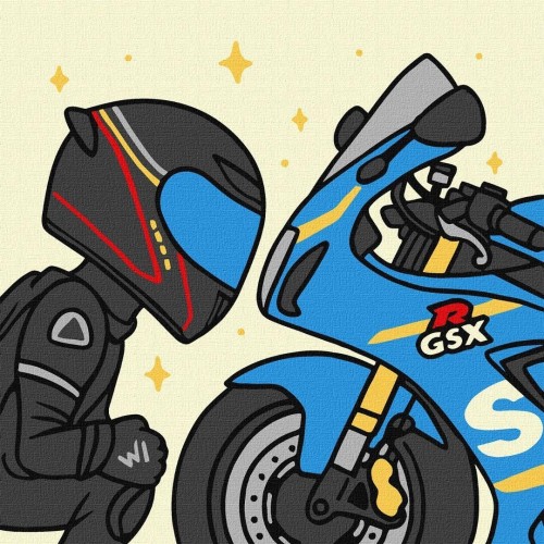 Malowanie po numerach -Ukochany motocykl 25x25