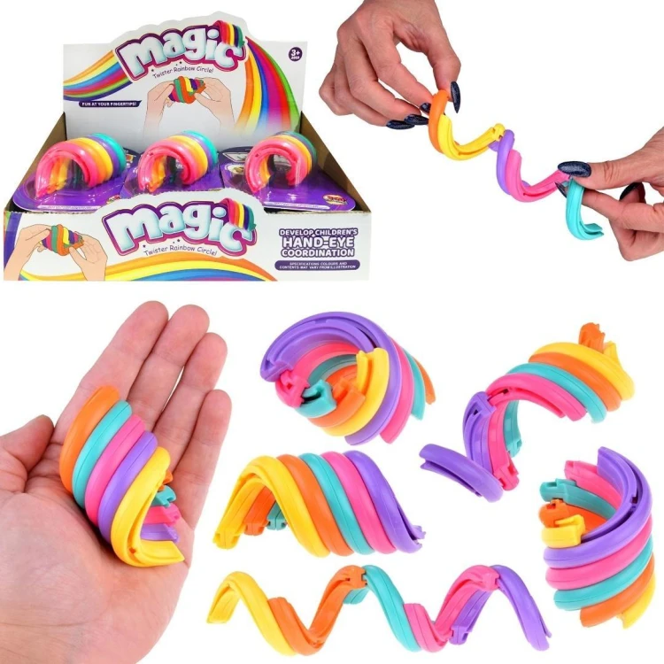 Pierścienie przesuwne tęczowe fidget, Trifox