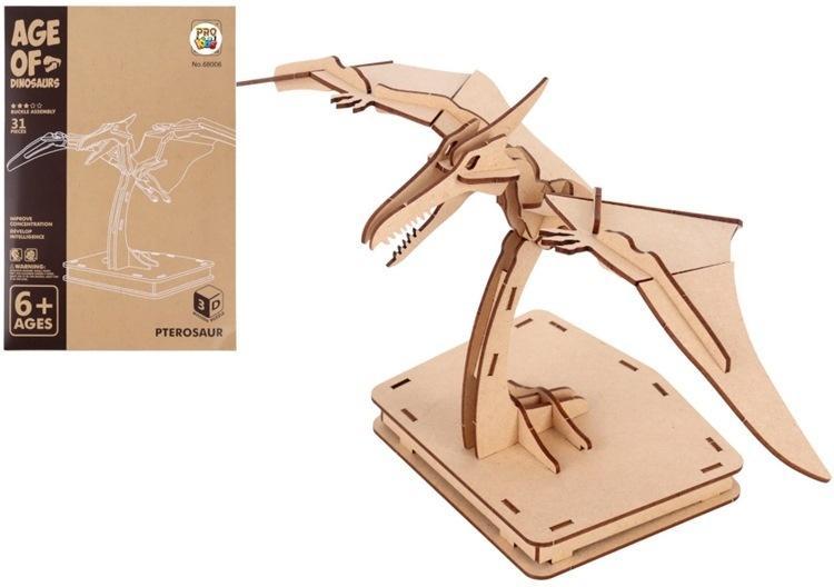 Puzzle drewniane 3D Dinozaur Pterozaur, Pro Kids