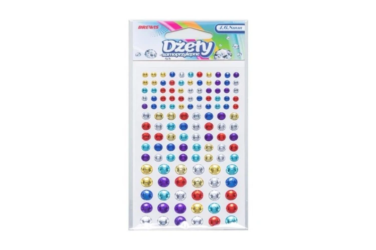 Dżety samoprzylepne kolorowe 4-8mm 125szt, Brewis