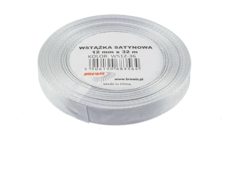 Wstążka satynowa szara 12mmx32m
