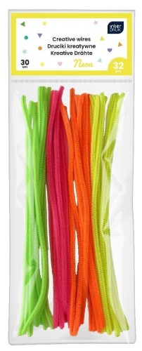 Druciki kreatywne neonowe 30cm 32szt, INTERDRUK