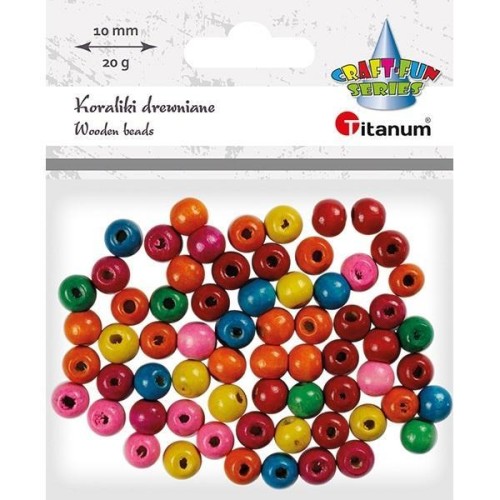 Koraliki drewniane okrągłe 10g, Titanum