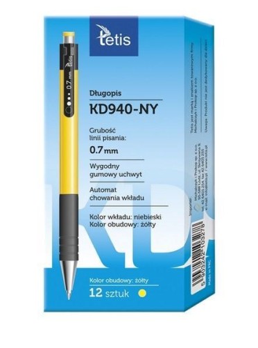 Długopis obudowa żółta KD940-NY (12szt), Tetis