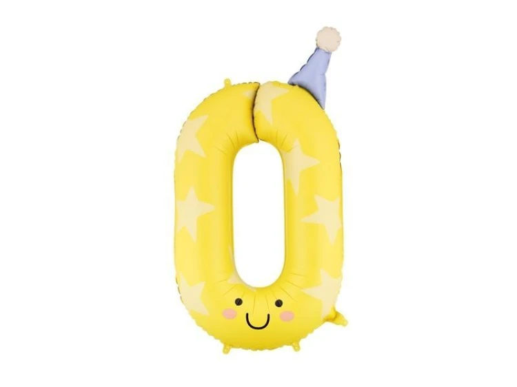 Balon foliowy Cyfra 0 żółty 86cm