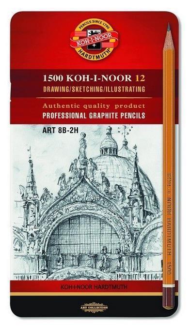 Ołówek grafitowy 1502/II 8B-2H 12szt, Koh-I-Noor