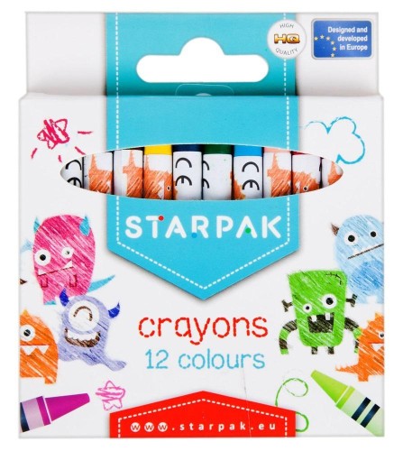 Kredki woskowe 12 kolorów Potworki, STARPAK