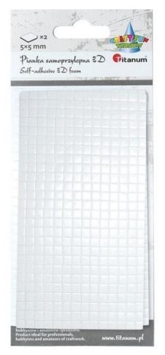 Pianka samoprzylepna 3D 5x5mm biała 2szt, Titanum