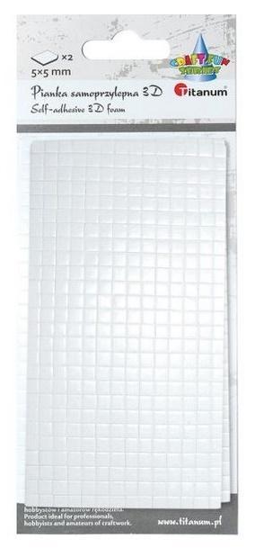 Pianka samoprzylepna 3D 5x5mm biała 2szt, Titanum