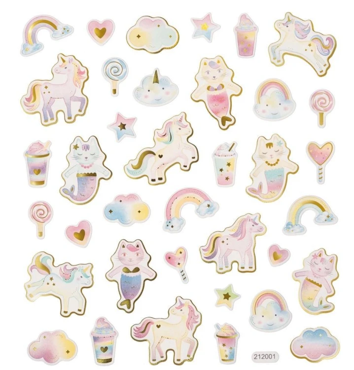 Naklejki jednorożce i syrenkotki 38szt, Dalprint