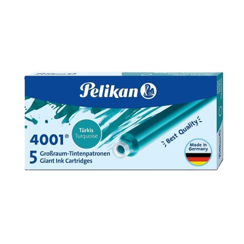 Naboje atramentowe długie 5szt turkusowe, PELIKAN