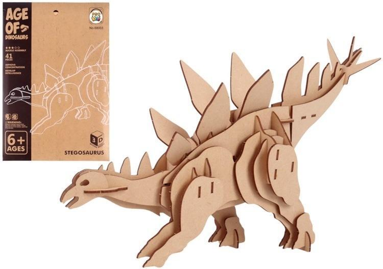 Puzzle drewniane 3D Dinozaur Stegozaurus, Pro Kids