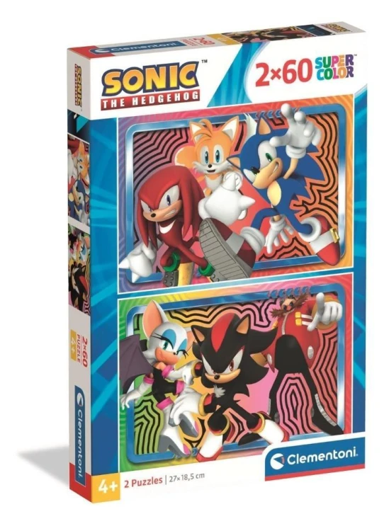 Puzzle 2x60 Super Kolor Sonic, Clementoni