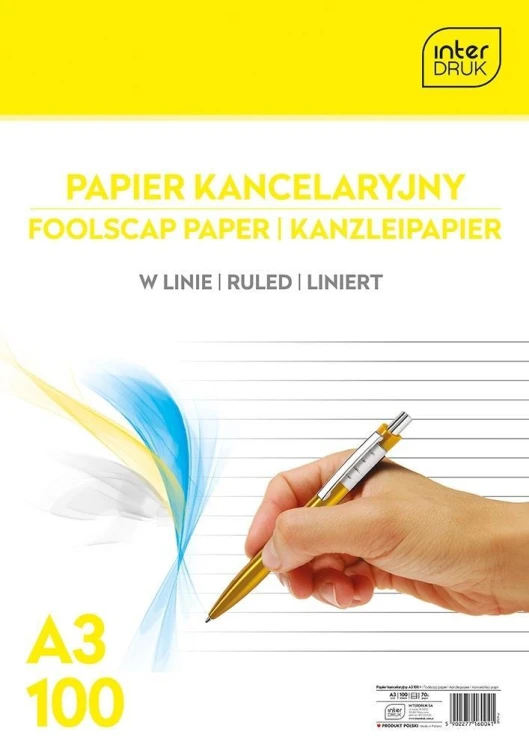 Papier kancelaryjny A3/100K linia, INTERDRUK