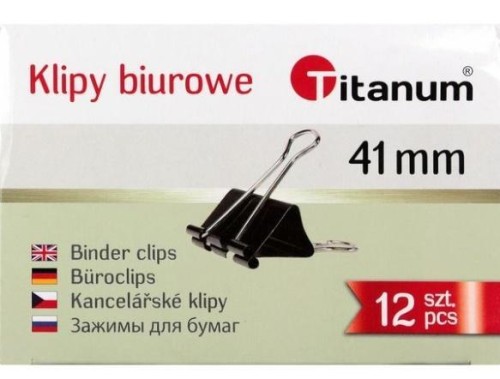 Klipy biurowe 41mm 12szt, Titanum