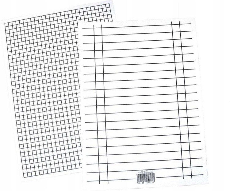 Liniuszek A5 kratka/linia 170g (10szt), INTERDRUK
