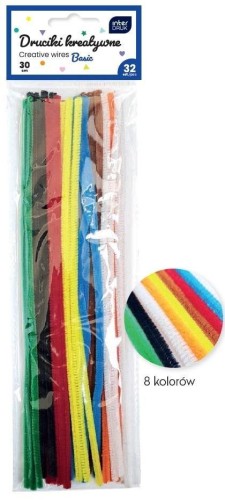 Druciki kreatywne 30cm kolorowe 32szt, INTERDRUK