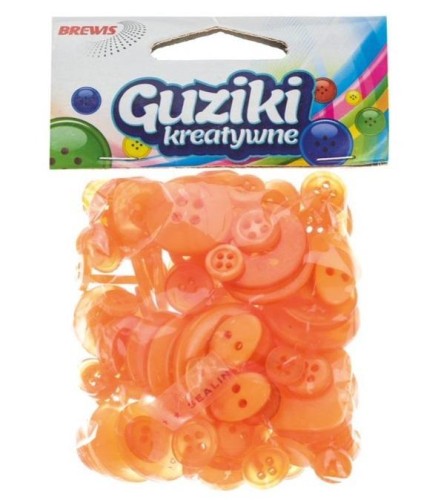 Guziki kreatywne pomarańczowe 40g, Brewis