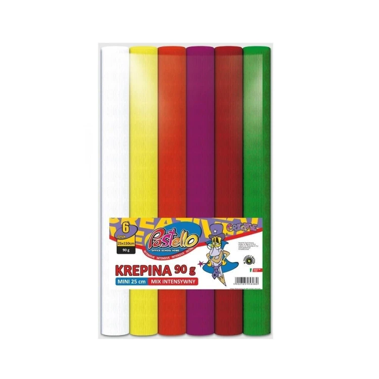 Krepina mini 25x150cm 90g 6 kolorów, Alfa Pastello