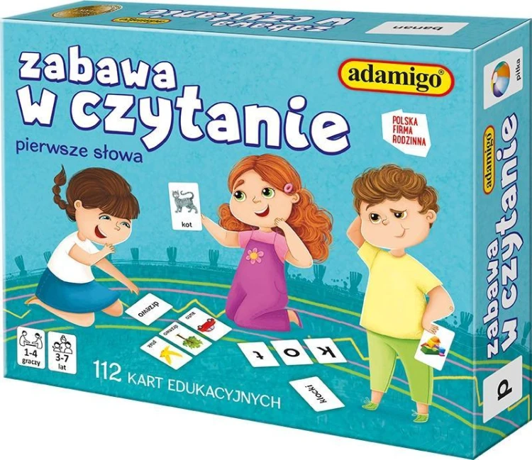 Zabawa w czytanie. Pierwsze słowa, Adamigo