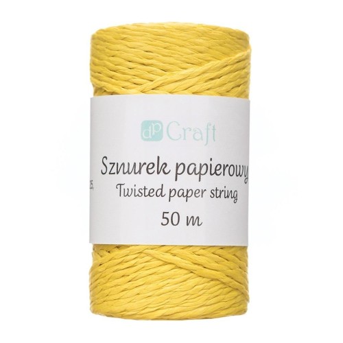Sznurek papierowy skręcany 50m żółty, Dalprint