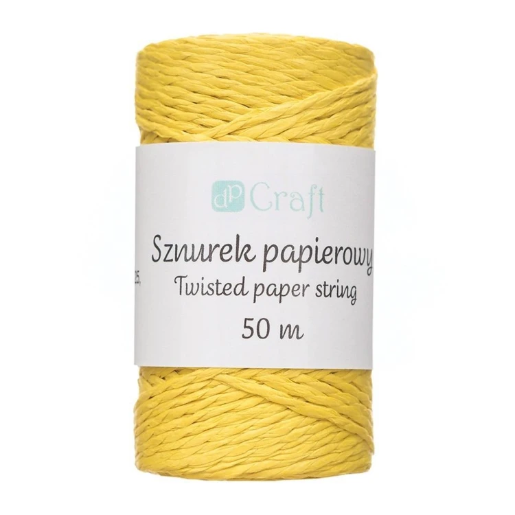 Sznurek papierowy skręcany 50m żółty, Dalprint