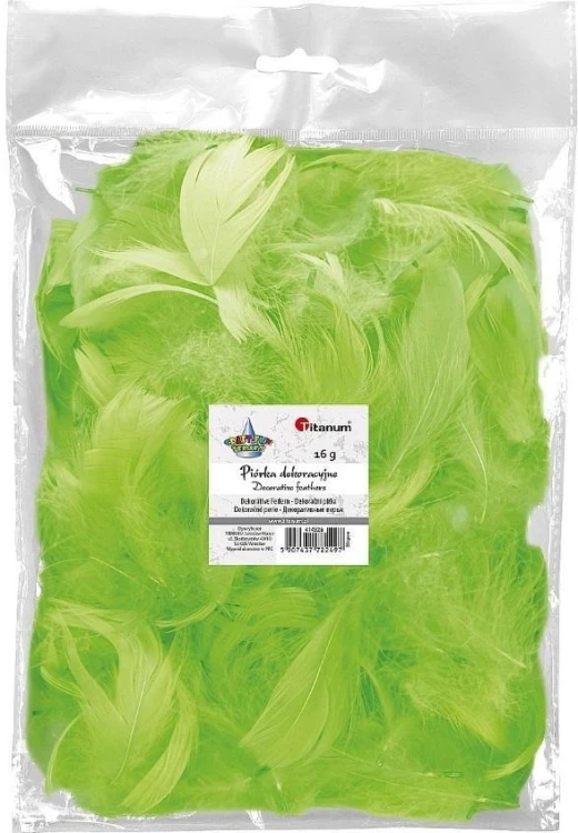 Piórka puch 16g jasnozielone, Titanum