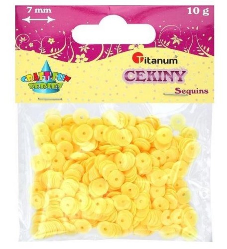 Cekiny 7mm okrągłe pastelowe żółte, Titanum