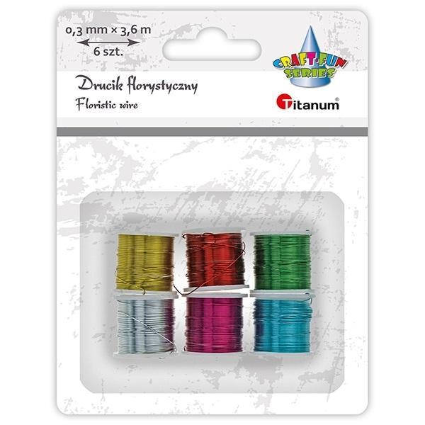 Drucik florystyczny 0,3mm 3,6m 6 kolorów, Titanum