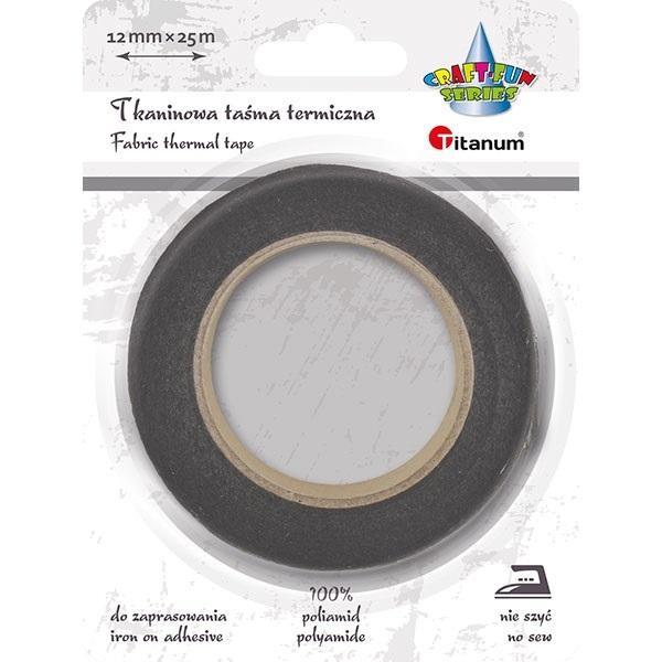 Taśma termiczna tkaninowa 12mm 25m czarna, Titanum