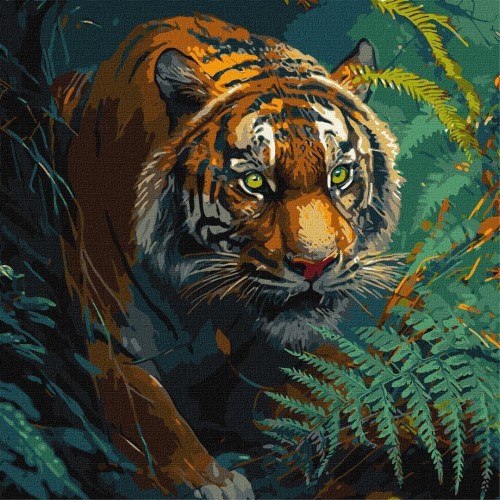 Malowanie po numerach -Władca dżungli 40x40cm