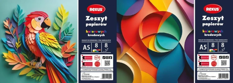 Zestaw papierów kolor. kredowanych A5/8K (10szt)