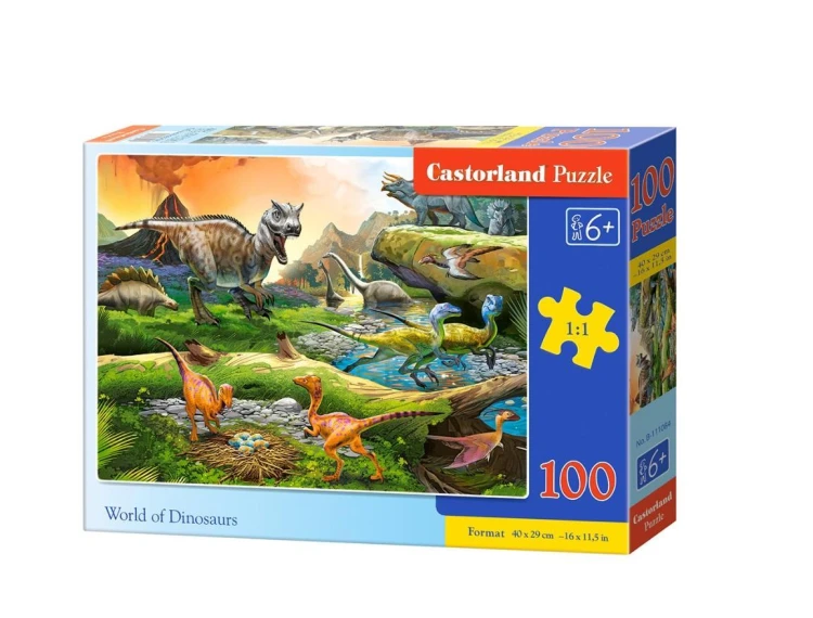 Puzzle 100 World of Dinosaurs CASTOR, Castorland