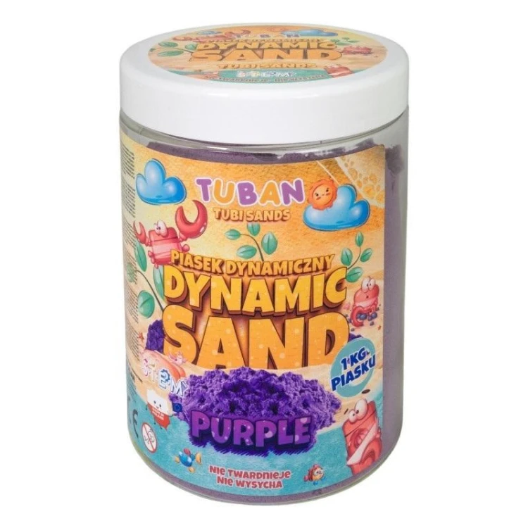 Piasek dynamiczny fioletowy 1kg, Tuban