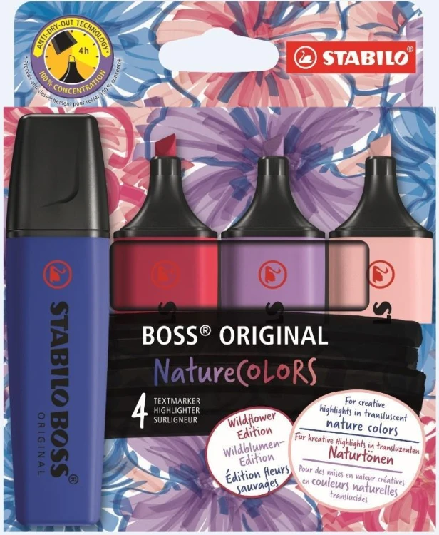 Zakreślacz Nature Colores Wildflowers 4szt