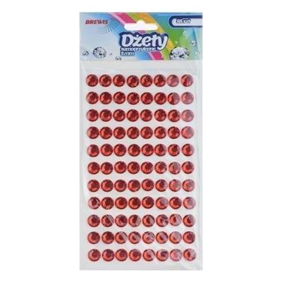 Dżety samoprzylepne czerwone 8mm 88szt, Brewis