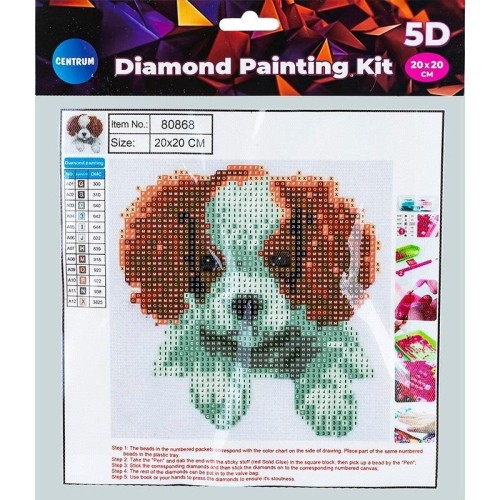 Diamentowa mozaika 5D - Puppy 20x20 80868, Centrum