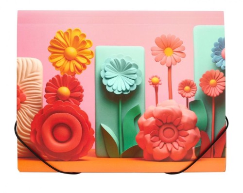 Teczka A4 PP na gumkę z nadrukiem Modern Flowers