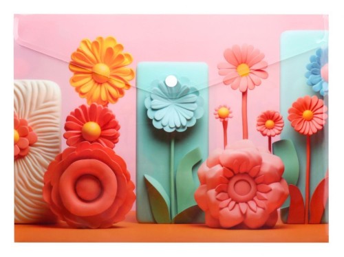 Koperta A4 PP na napę z nadrukiem Modern Flowers