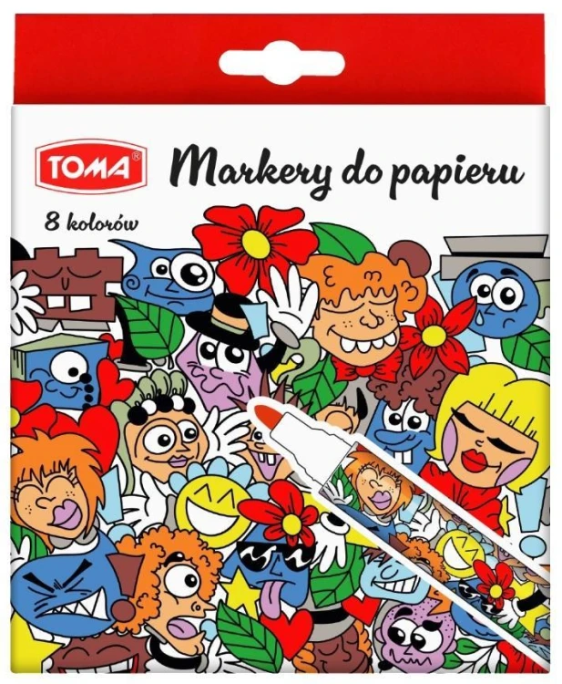 Markery do papieru 8 kolorów, TOMA