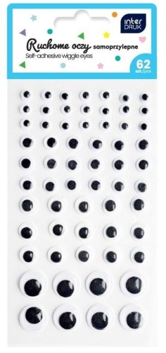 Oczy ruchome samoprzylepne 62szt, INTERDRUK