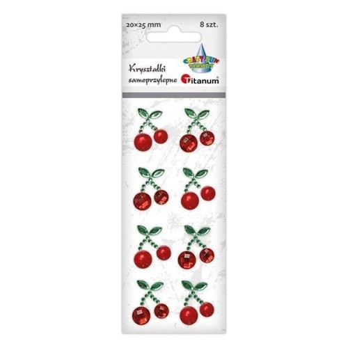 Kryształki samoprzylepne wiśnie 8szt, Titanum